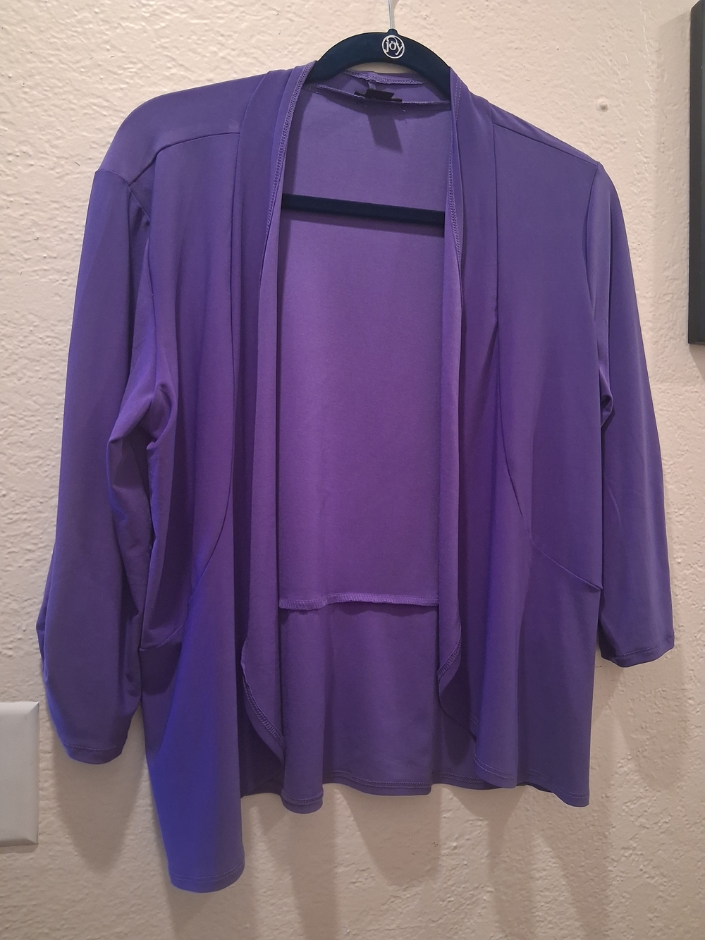 IMAN Open-Front Draped Jacket in Purple